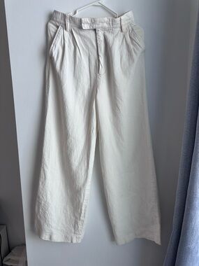 Zara Cream High-Waist Trousers